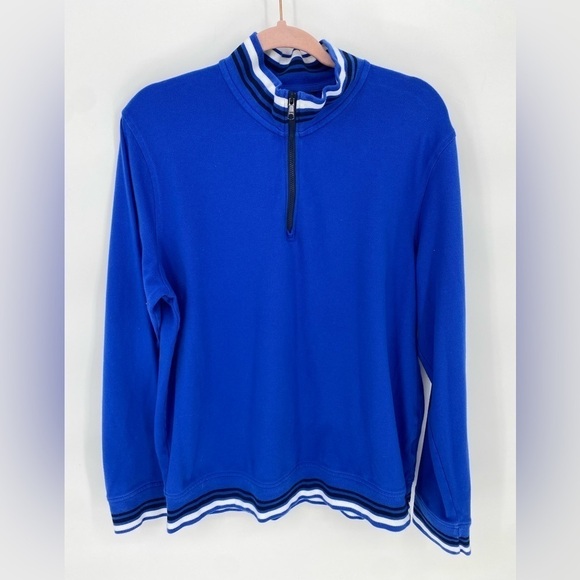 Lands end men’s pullover royal blue sweater quarter zip size large - Picture 2 of 8